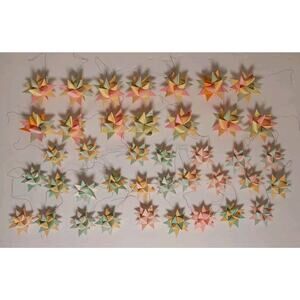 Lot of 40 Moravian Paper Star Ornaments Multicolor Christmas